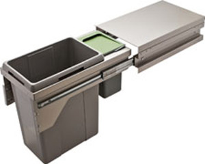 Trash Can, US Cargo 15, side mounted, champagne, 1 x 42liters, 1 x 8.5liters Trash Can, US Cargo 15, side mounted, champagne, 1 x 42liters, 1 x 8.5liters