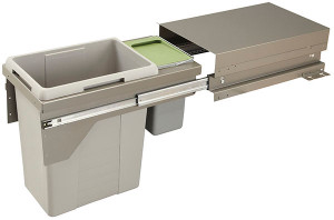 Trash Can, US Cargo 15, side mounted, silver, 1 x 42liters, 1 x 8.5liters Trash Can, US Cargo 15, side mounted, silver, 1 x 42liters, 1 x 8.5liters