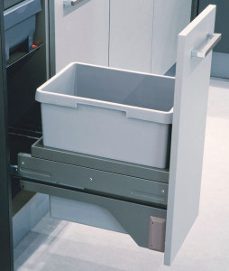 Trash Can Euro Cargo 30 S, gray, soft-close, 30 liter bin