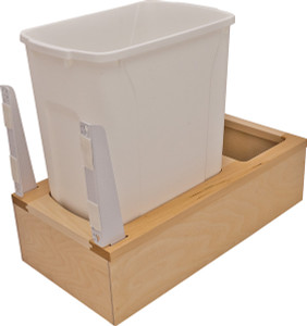 KV WUSC12-1-50QT Trash Can, single, bottom mount, soft close, birch