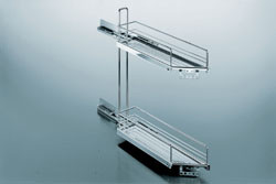Base Pull-Out, steel, chrome-plated, 45degrees, left with softstop