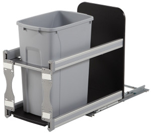 KV USC12-1-35PT Trash Can, single, bottom mounted, 35 quart, soft close, steel, frosted nickel KV USC12-1-35PT Trash Can, single, bottom mounted, 35 quart, soft close, steel, frosted nickel