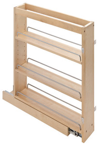 Base Pull-out, with adjustable shelves, maple, soft close, 27.375" x 10.875" X 22.25" Base Pull-out, with adjustable shelves, maple, soft close, 27.375" x 10.875" X 22.25"