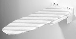 Folding Ironing Board, steel, wall mounted, white, Choose cover and wall Inclosure. Ironfix Germany made
