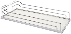 Tray Set, Arena, steel, chrome / white, 14" x 20 3/8" x 4 1/8" (1 set = 2 trays) Tray Set, Arena, steel, chrome / white, 14" x 20 3/8" x 4 1/8" (1 set = 2 trays)