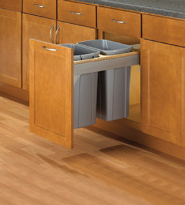 KV TSC15-2-35PT Trash Can, double, side mounted, 35 quart, soft close, steel, frosted nickel KV TSC15-2-35PT Trash Can, double, side mounted, 35 quart, soft close, steel, frosted nickel