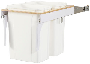 KV TSC15-2-35WH Trash Can, double, side mounted, 35 quart, soft close, steel, white KV TSC15-2-35WH Trash Can, double, side mounted, 35 quart, soft close, steel, white
