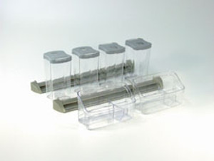 Container Set, plastic, champagne / translucent, closed with gray lids and open (set includes: 4 containers with lids, 2 open containers, 2 support elements, 6 containers, and 1 divider) Container Set, plastic, champagne / translucent, closed with gray lids and open (set includes: 4 containers with lids, 2 open containers, 2 support elements, 6 containers, and 1 divider)