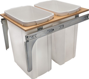 KV PDMTM175-2-35WH Trash Can, double, side mounted, 35 quart, steel, white KV PDMTM175-2-35WH Trash Can, double, side mounted, 35 quart, steel, white
