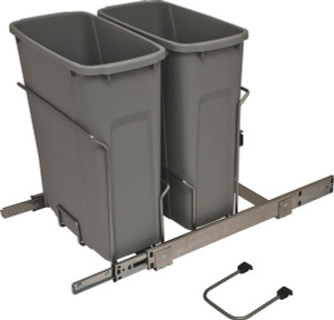 KV SCB15-2-20PT Trash Can, double, bottom mounted, 20 quart, soft close, steel, frosted nickel KV SCB15-2-20PT Trash Can, double, bottom mounted, 20 quart, soft close, steel, frosted nickel