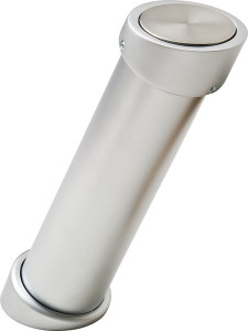 Console, steel, matt chrome, slanted for glass 50mm