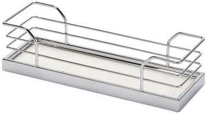 Tray Set, Arena, steel, chrome / white, 3" x 9 7/8" x 2 3/4" (1 set = 2 trays) Tray Set, Arena, steel, chrome / white, 3" x 9 7/8" x 2 3/4" (1 set = 2 trays)