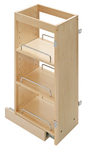 Wall Pull-out, with adjustable shelves, maple, soft close, 24.5" x 4.875" X 10.5"
