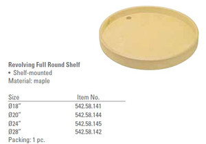 Revolving Round Tray, maple, 20" diameter x 2"