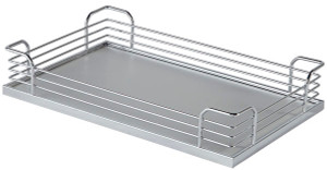 Tray, Arena, steel, chrome / gray, 18 1/2" x 11 5/8" x 3 1/2"