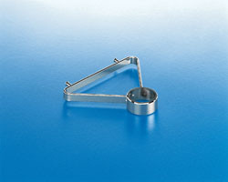 Bracket, steel, polished chrome, for cabinet mounting