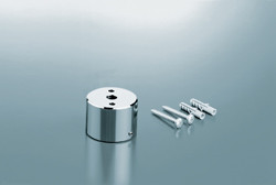 Post Top Trim Cap with mounting holes, brass, chrome matt