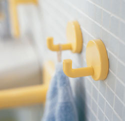 Wall Mounted Hook, polyamide, buttercup yellow, 40 x 30mm