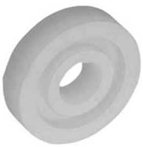Spacer, plastic, white, 20.5mm diameter x 9mm length Spacer, plastic, white, 20.5mm diameter x 9mm length