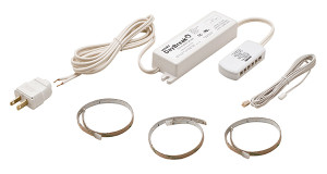 Select LED, 12V, flexible strip light, warm, white, 3200K, 3 piece kit, with 15W dimmable driver, 300mm Select LED, 12V, flexible strip light, warm, white, 3200K, 3 piece kit, with 15W dimmable driver, 300mm