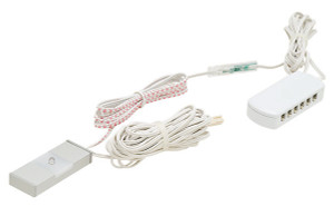 Luminoso LED, 12V, Touch/Dimmer Switch, for use on secondary side, with touch sensor light, 12V DC / 24V DC, plastic, brushed steel, 12 ports, (Max 30W)