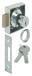 Deadbolt Lock, KABA 8, steel, nickel-plated, 25mm, keyed different