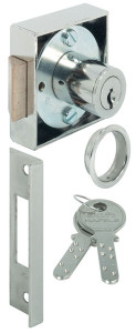 Spring Lock, KABA 8, steel, nickel-plated, 25mm, keyed different