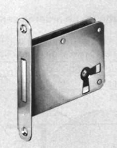 Mortise Lock, steel, brass-plated, left hand, 35mm