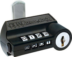 DualAxess Lock, zinc, black, 7/8" cylinder