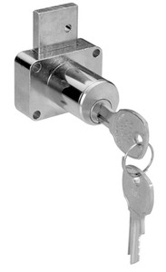 Drawer Lock, C8178, steel, brushed chrome, 7/8", keyed different Drawer Lock, C8178, steel, brushed chrome, 7/8", keyed different