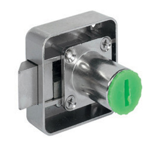 Spring Bolt Rim Lock, Symo, right hand, zinc, nickel-plated, 22mm