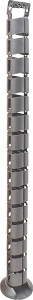 Vertical Cable Manager, plastic, silver, 815mm