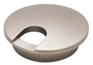 Cable Grommet, two-piece, zinc, nickel matt, 61mm, 21mm x 29mm