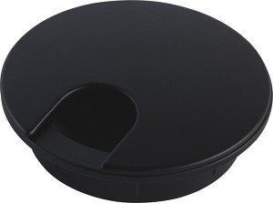 Cable Grommet, two-piece, zinc, black epoxy, 61mm, 21mm x 29mm