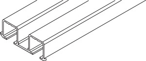 Clipo 16 Top Track for screw mount, double, pre-drilled, aluminum, 3.5 meters Clipo 16 Top Track for screw mount, double, pre-drilled, aluminum, 3.5 meters