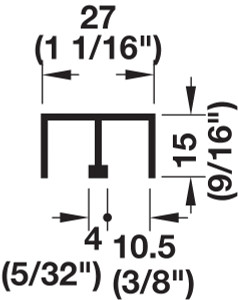 Double Top Guide Track, aluminum, silver anodized, 5 meters