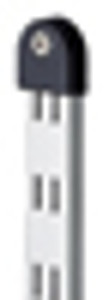 Stainless Steel Shelf Supports, For Use With Single Slot Pilasters, Black End Caps Stainless Steel Shelf Supports, For Use With Single Slot Pilasters, Black End Caps