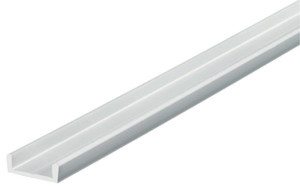 Support Track, double door, plastic, white, 25mm, 2.5 meters