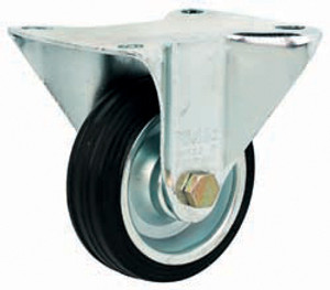 Caster, fixed, no brake, steel, zinc-plated, 160mm