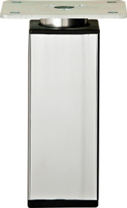 Top adjustable, square aluminum leg, 35 x 35 x 92mm, polished chrome Top adjustable, square aluminum leg, 35 x 35 x 92mm, polished chrome