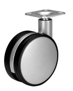 Caster, swivel, with brake, plate mount, zinc, plastic, silver/silver, 80mm Caster, swivel, with brake, plate mount, zinc, plastic, silver/silver, 80mm