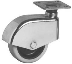 Caster, no brake, plate mount, zinc, chrome-plated, 50mm