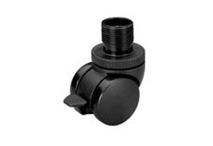 Caster, with brake, plastic, black, 60mm