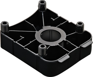Base Leveler Square Plate, plastic, black, press fit, 78mm foot