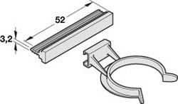 Plinth Clip, triangle plate, plastic, black, groove mounted