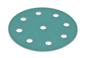 H&L disc, 6", 9 holes, aluminum oxide, 320 grit, filmbac, 100 per package H&L disc, 6", 9 holes, aluminum oxide, 320 grit, filmbac, 100 per package