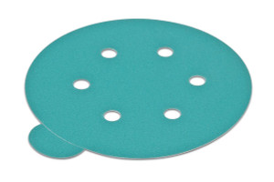PSA disc, 6", 6 holes, aluminum oxide, 150 grit, filmbac with tabs, 100 per package PSA disc, 6", 6 holes, aluminum oxide, 150 grit, filmbac with tabs, 100 per package