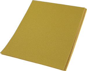 Sheets, 9" x 11", aluminum oxide, gold, 180 grit, paper, B weight, 100 per package Sheets, 9" x 11", aluminum oxide, gold, 180 grit, paper, B weight, 100 per package