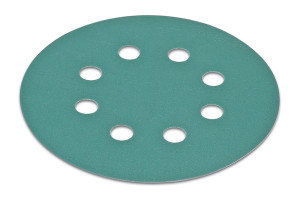 H&L disc, 5", 8 holes, aluminum oxide, 150 grit, filmbac, 100 per package
