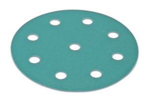 H&L disc, 5", 9 holes, aluminum oxide, 320 grit, filmbac, 100 per package